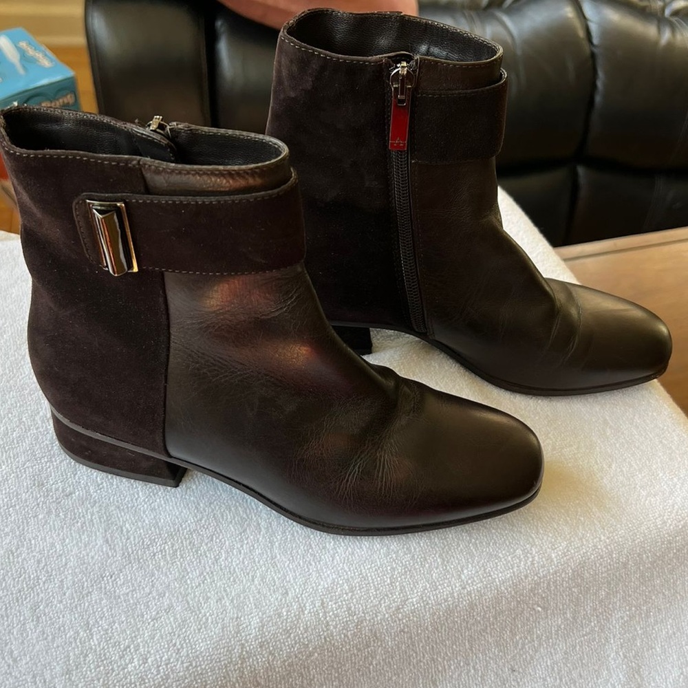 Aquatalia Leather/suede Low-Heel Boot